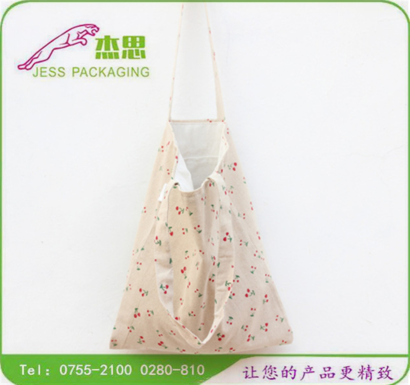 设计新款日系手提包单肩包棉布印花樱桃休闲背包购物包量大从优