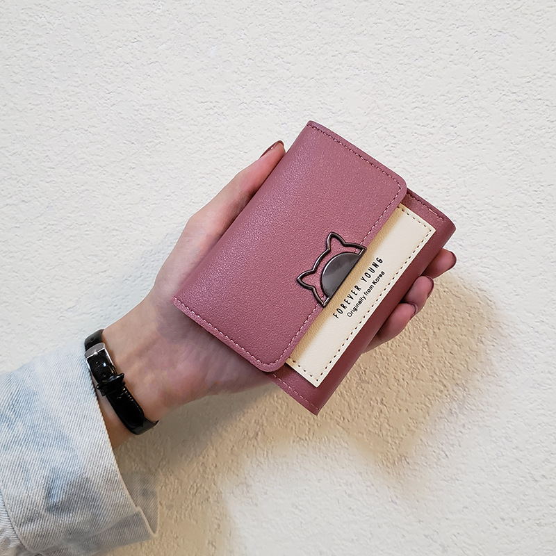 Frau Einfarbig Pu-Leder Reißverschluss Schnalle Brieftaschen display picture 12
