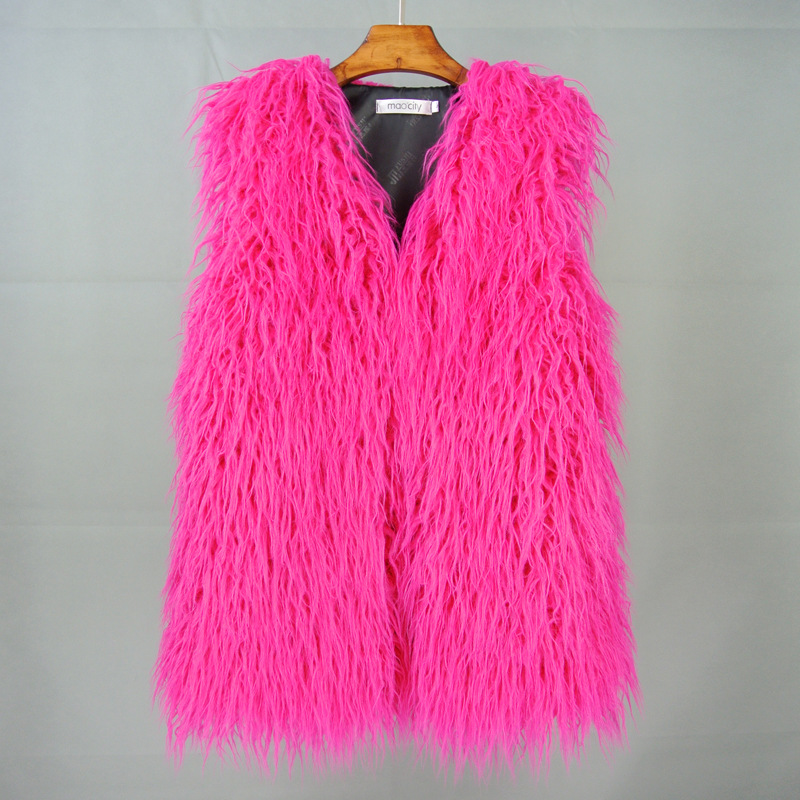 High grade 2021 winter medium and long imitation beach wool fur vest warm vest female Vest Jacket manufacturer direct sales