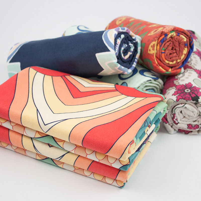 Yoga Towel Microfiber Professional Non-Slip Sweat-Absorbent Quick-Drying Suede Material Printing Customization Factory