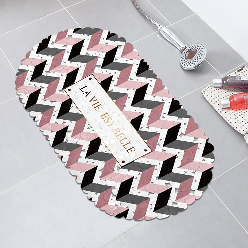 Nordic color sólido baño bañera Mat impresión antideslizante alfombra de baño antideslizante estera de ducha de PVC alfombra de baño taza de succión estera