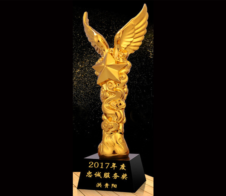 2019新款年会颁奖树脂奖杯创意定制电镀金属工艺品树脂奖牌大拇指|ms