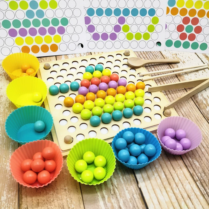 Монтессори игрушка для мелкой моторики нанизывание бусин 2–5 лет