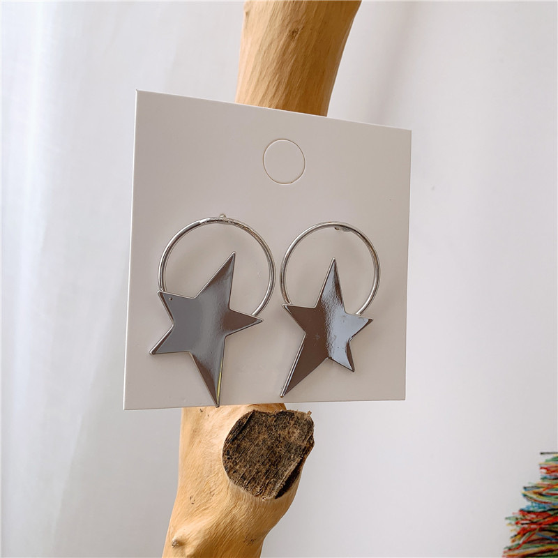 Metal Cold Wind, Minimalist, Irregular, Five-pointed Star, Exaggerated Big Earring display picture 7