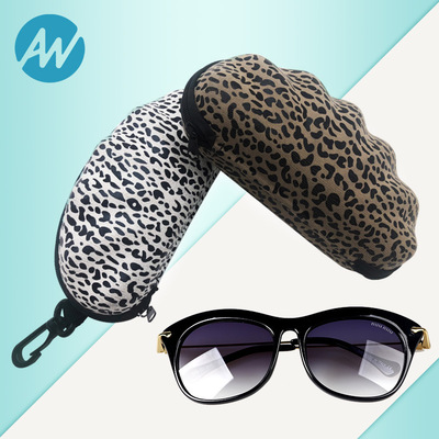 customized EVA new pattern Compression High-capacity motion waterproof Leopard glasses case oxford zipper myopia glasses case
