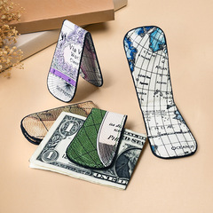 Manufacturer wholesale creative magnetic banknote clip map pattern change clip portable wallet mini clip 2022 new style