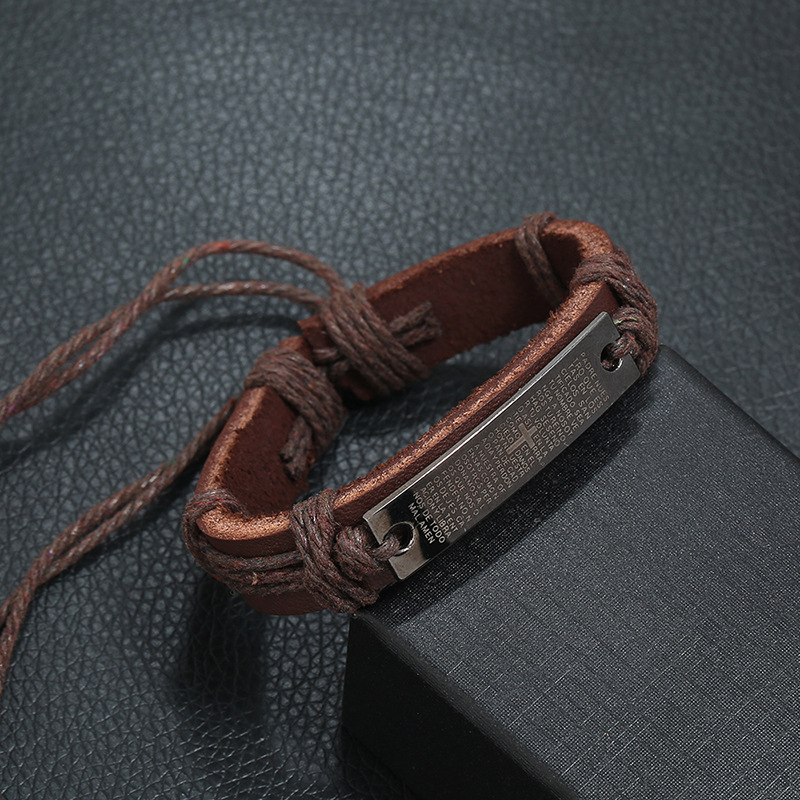 1 Piece Fashion Letter Pu Leather Alloy Unisex Bracelets