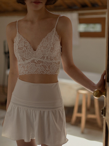 French bralette underwear lace women summer no wire bra French underwear thin small breast bra women