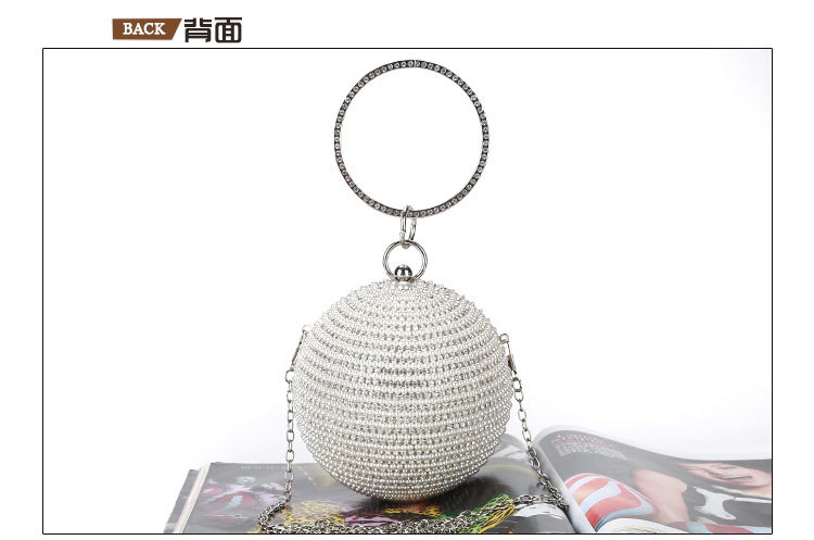 Classic Diamond-studded Evening Bag Handmade Beaded Spherical Diamond Rhinestone Evening Bag display picture 4