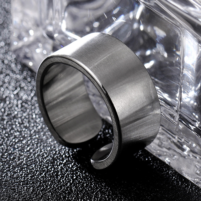 TitaniumStainless Steel Simple  Ring  Brushed matte6  Fine Jewelry NHIM1635Brushedmatte6picture7