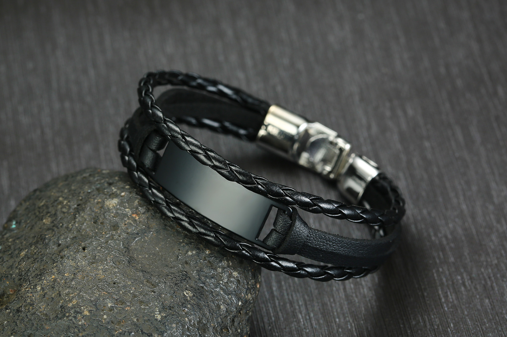 Hip-Hop Geometric Pu Leather Alloy Menu0027S Bracelets 1 Piece
