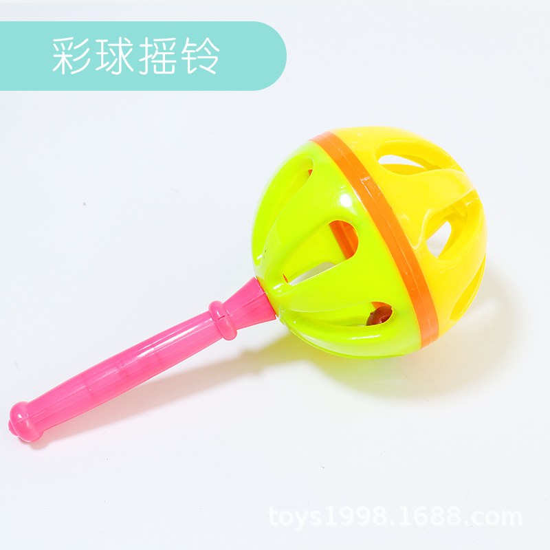 0-3 años de edad bebé de mano Bell regalo de juguete de regalo de doble cabeza sonajero 929 serie Shantou gran cantidad precio de fábrica al por mayor