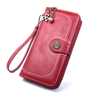 factory Oil skin Mobile phone bag new pattern Fold zipper Coin bag Ladies have more cash than can be accounted for coin purse handbag Card package H630