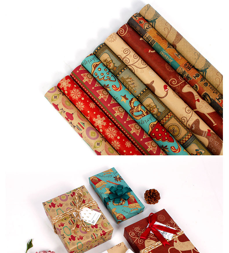 Christmas Elk Kraft Paper Party Gift Wrapping Supplies display picture 2