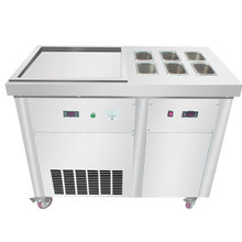 商用炒酸奶台式圆锅炒冰淇淋机器、单双头方锅炒冰机