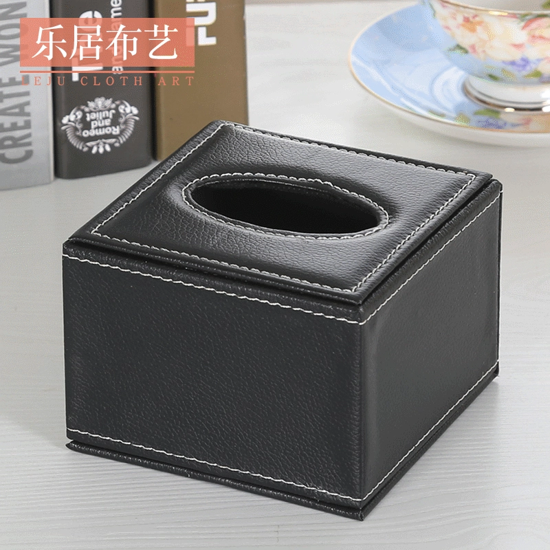 Коробка для салфеток Европейского отеля Золотая Бытовая настольная коробка для хранения черного квадрата кожаная коробка для салфеток