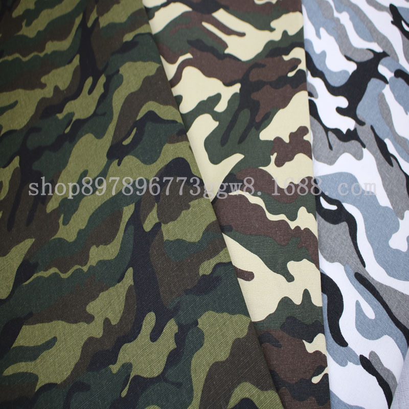 全棉梭织12安帆布迷彩印花面料 来图来样 疋装胶印加工