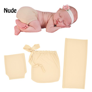 Cross-border source newborn photography auxiliary props skin color sleeping bag towel leggings set package set
