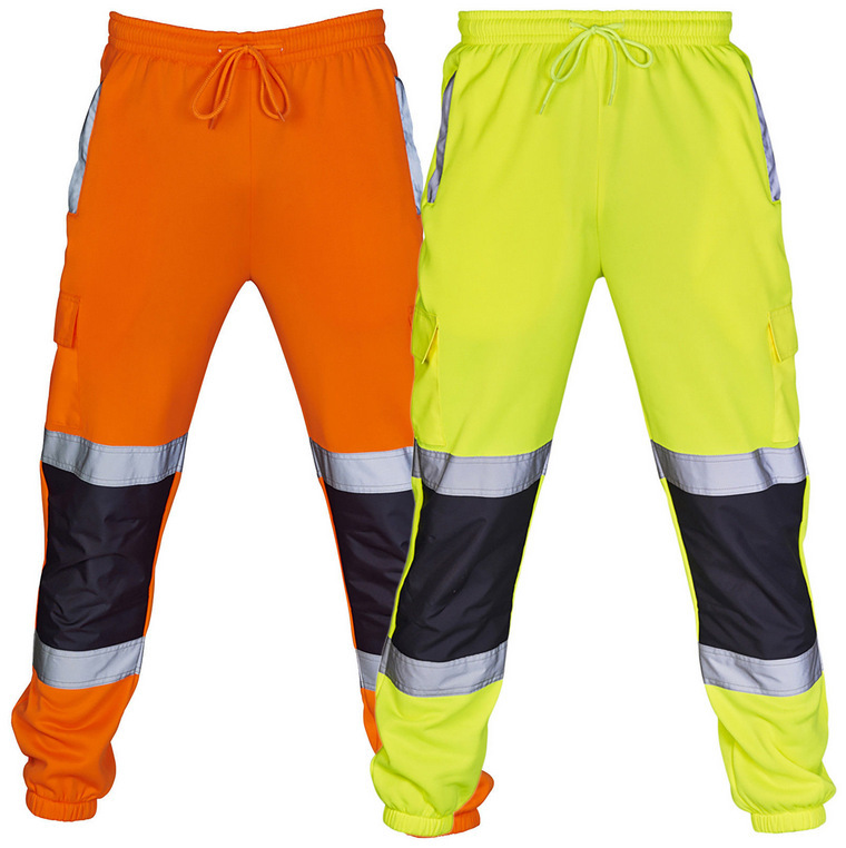 Herrenbekleidung Herbst und Winter neue Herren Freizeithosen Nähte silberne reflektierende Streifenmanschetten Overalls Sport Männer_voghion.com