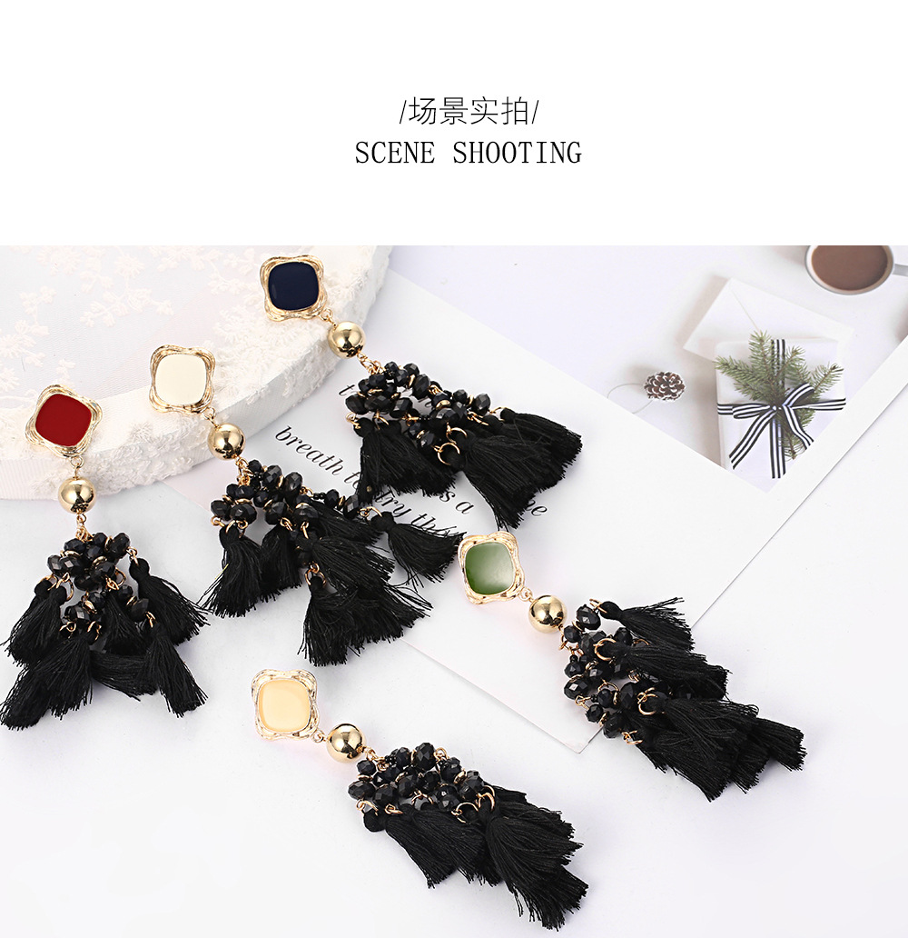 Fashion Acrylic Tassel Multi-layer Woven Earrings Wholesale display picture 8