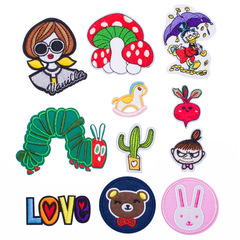 Factory-direct cartoon fabric patches—animal embroidery designs for shoes, hats, and clothing accessories—plus embroidered patches for kids' apparel.