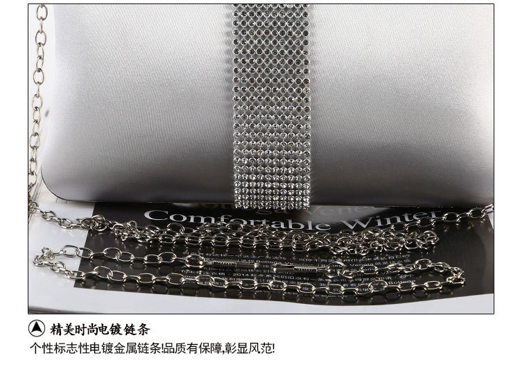 New Diamond Dinner Bag Handmade Rhinestone Banquet Clutch Bag Classic Pillow-shaped Clutch Bag display picture 11