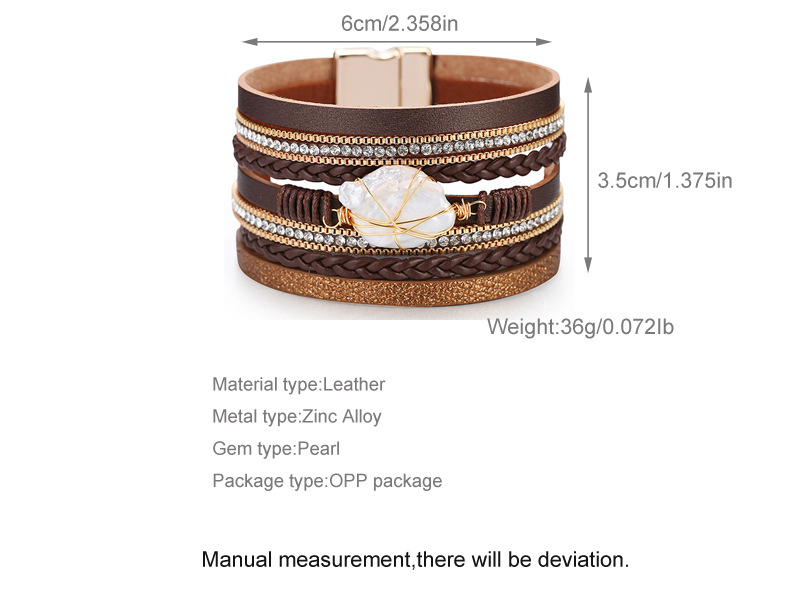 Bohemian fashion pearl tied rope braided bracelet