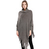 Demi-season knitted sweater with tassels, keep warm scarf, trench coat