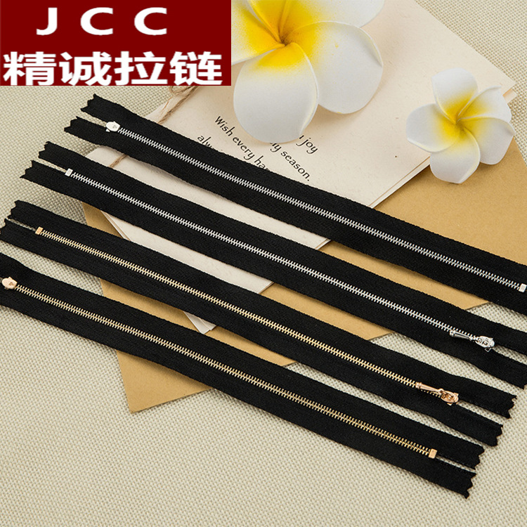 0#金属拉链装饰拉链欧牙闭尾开尾自动头顺滑衣服玫瑰金拉链可定做|ms
