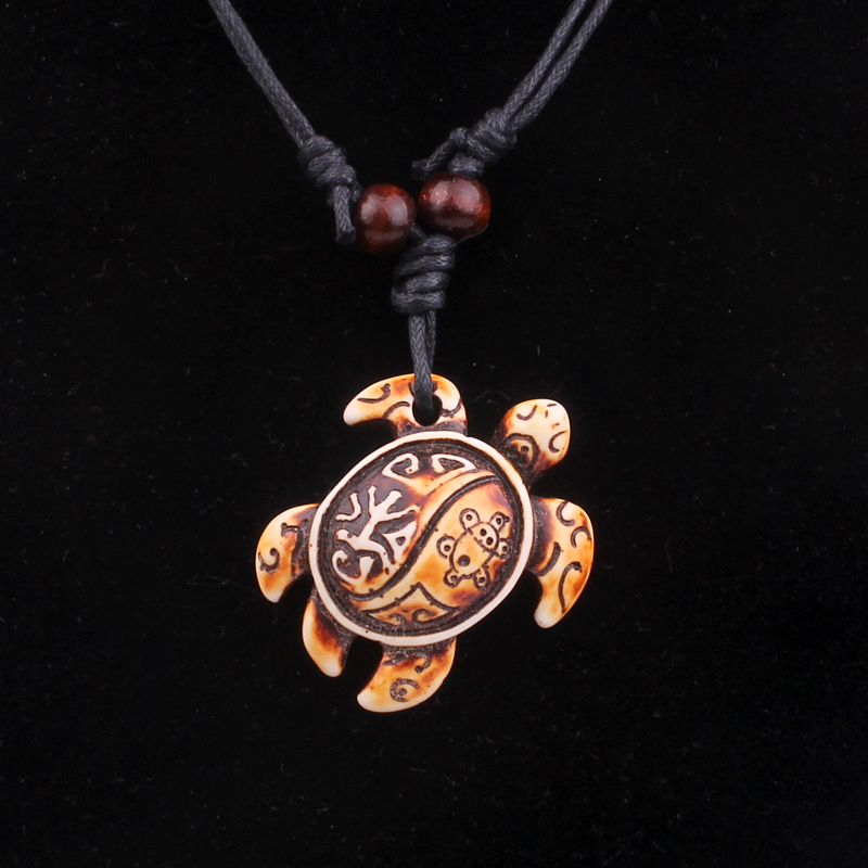 17g Weight Pendant Necklace Classification Beach Occasion Resin Material Tortoise Pattern Unisex Gender Ethnic Style Style Ethnic Style Tortoise Resin Unisex Pendant Necklace 2