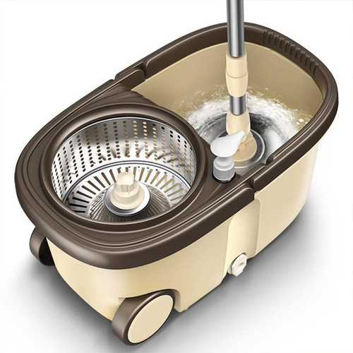 Floating bucket double-drive rotating mop bucket hands-free self-twisting water belt wheel round head rotating mop