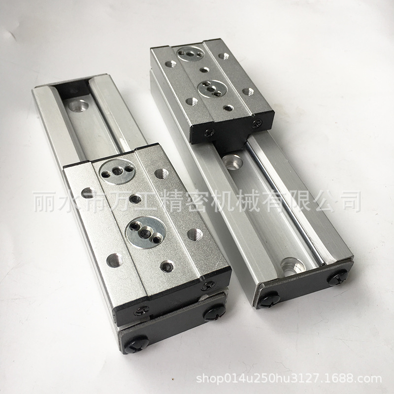 22mm宽度内置双轴心直线导轨 带挡板防脱落 方滚轮滑块SGR08