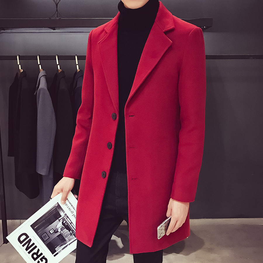 Gabardina de los Hombres estilo coreano otoño e invierno abrigo de lana de longitud media abrigo de lana 2022 nuevos hombres de Moda Ropa de otoño
