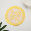 PVC hot golden cushion 12cm round pattern hollow meal cushion oil -proof heat insulation bowl pad spot spot wholesale