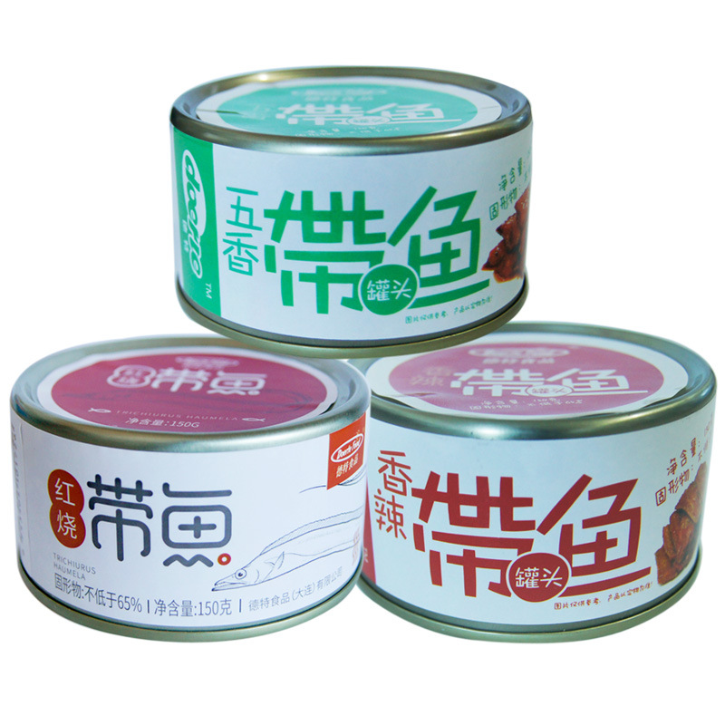 德特食品 大連特産 帶魚罐頭150g/罐 魚肉罐頭食品