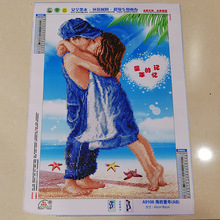 5D钻石画成品海的童年两小无猜满钻纯手工贴绣好的十字绣出售外贸