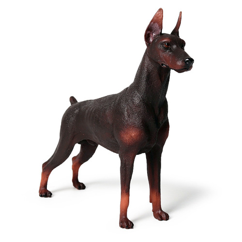 Cross-border children's simulation static solid model wild animal dog large Doberman pinscher figure toy ornaments