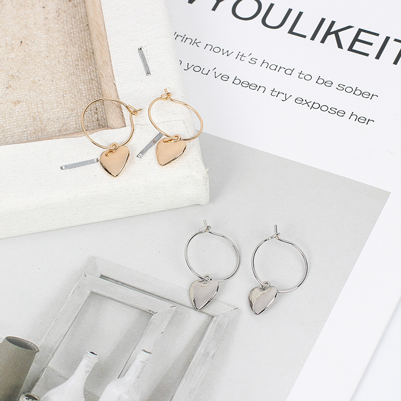 2g Weight Earrings Classification Wedding, Travel Occasion Women'S Gender Gold, Silver Color Creative New Cross Heart-shaped Earrings 4