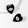 Earrings heart-shaped, European style, wide color palette