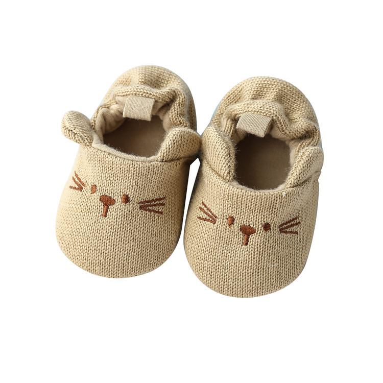 Hansheng cartoon 0-1 years old baby shoes baby does not drop shoes knitted woolen shoes baby step shoes spring and autumn