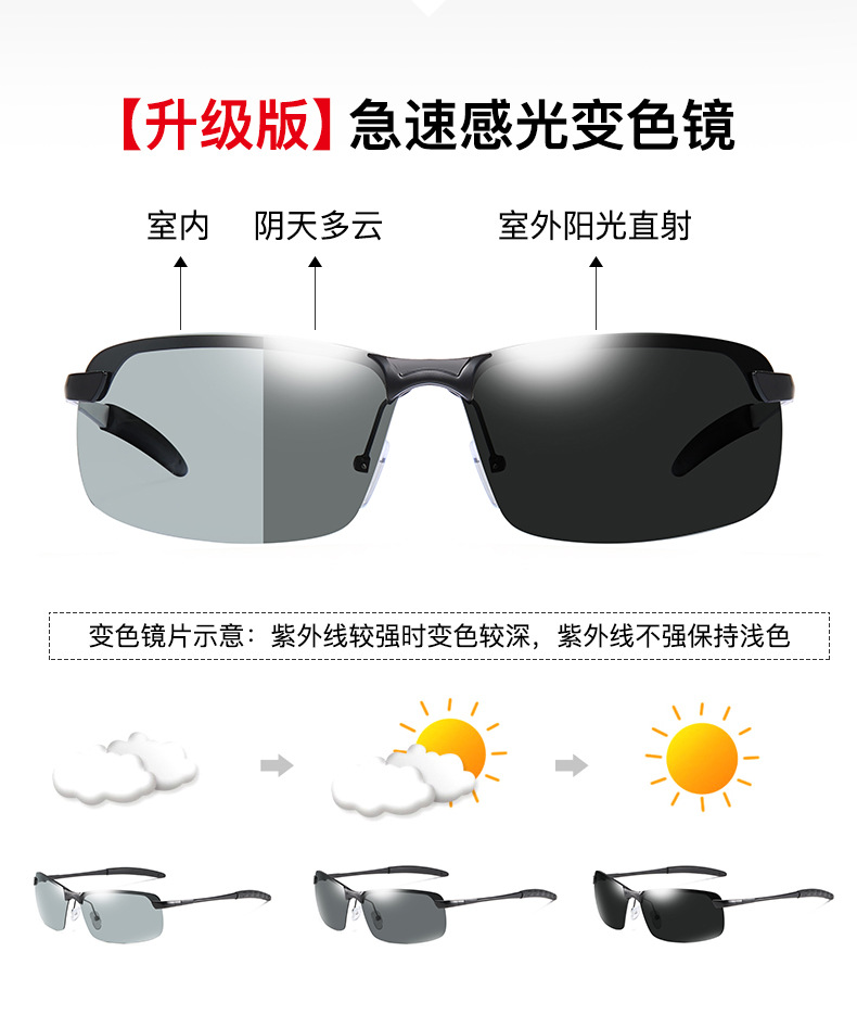 夜视镜成人太阳镜男司机驾驶墨镜防日夜两用变色眼镜偏光镜开车