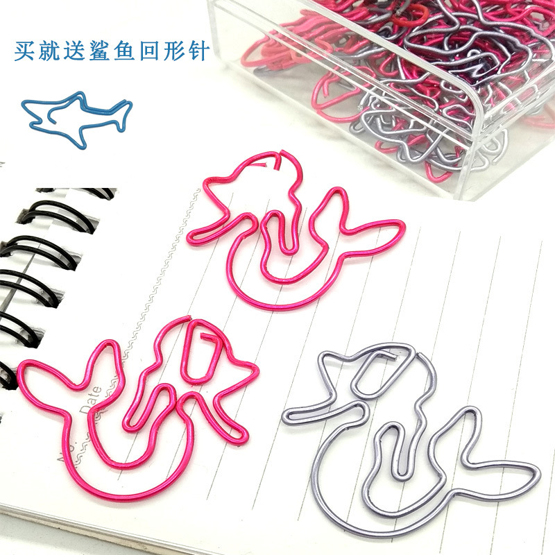 亚马逊美人鱼异形回形针 混色5盒起 免费送鲨鱼回纹针 塑料曲别针|ms
