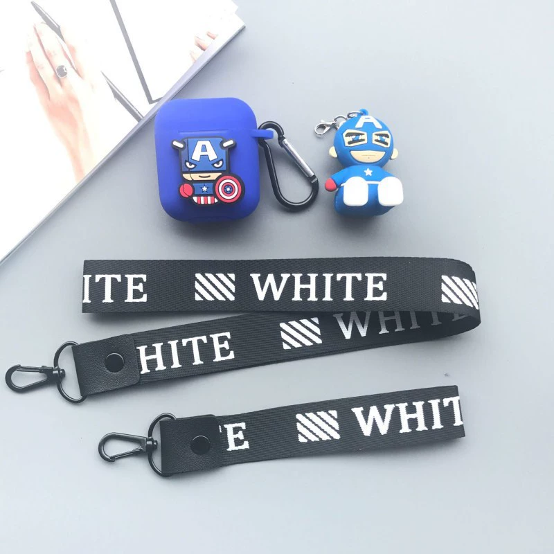 Apple, wireless cartoon headphones, protective silicone compatible creative protective case, bluetooth, fall protection