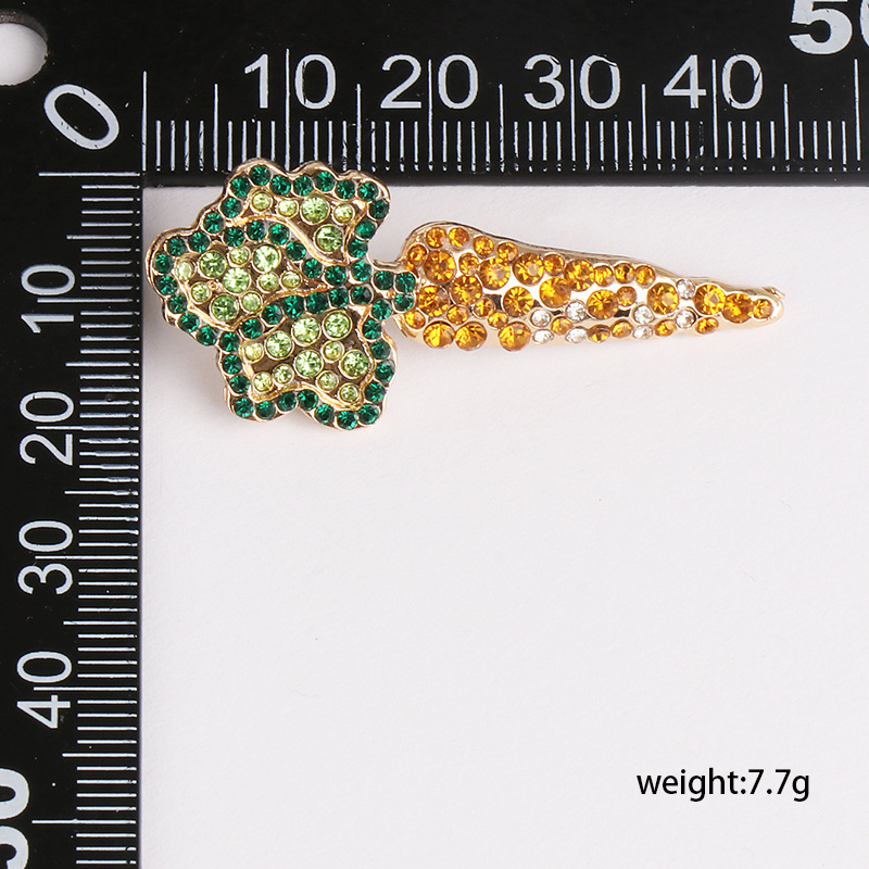 Fashion Personality Earrings Female Temperament Full Diamond Vegetable Carrot Earrings display picture 1