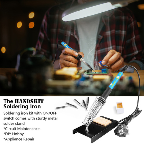 60W electric soldering iron set 220V constant temperature electric soldering iron temperature regulating iron 110V welding tool kit foreign trade export