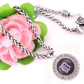 欧美时尚镶钻高档吊坠 底特律老虎队运动体育吊坠项链