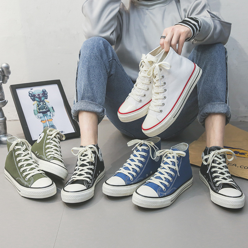 1970s Engraved Gaobang canvas shoe Korean Edition Harajuku lovers the republic of korea Street beat classic Spring Versatile skate shoes