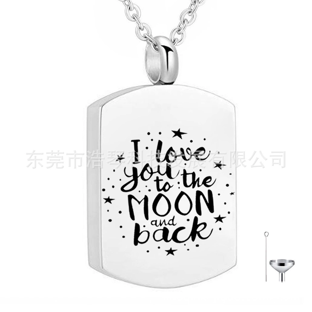 Трансграничные поставки моды персонализированные военный бренд кулон памятные ПЭТ пепла шкатулка ожерелье кремации ювелирные изделия флакон духов