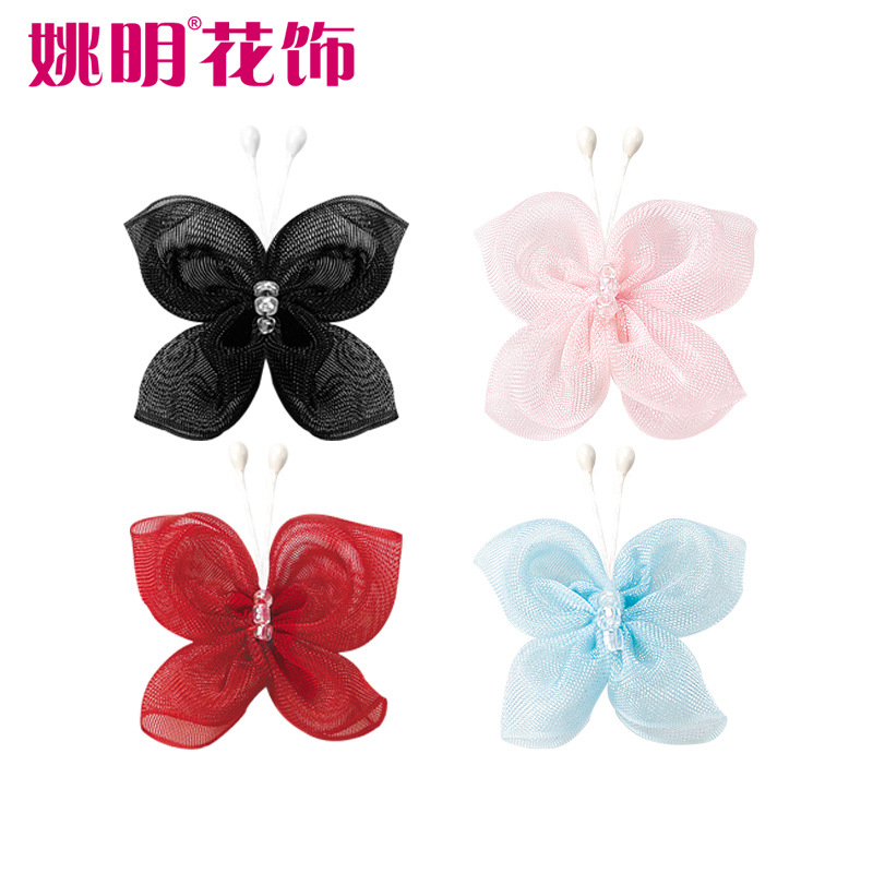 Yao Ming cinta hilo de nieve cinta flor adornos arco accesorios pelo mano Nudo ropa interior falda decoración flores