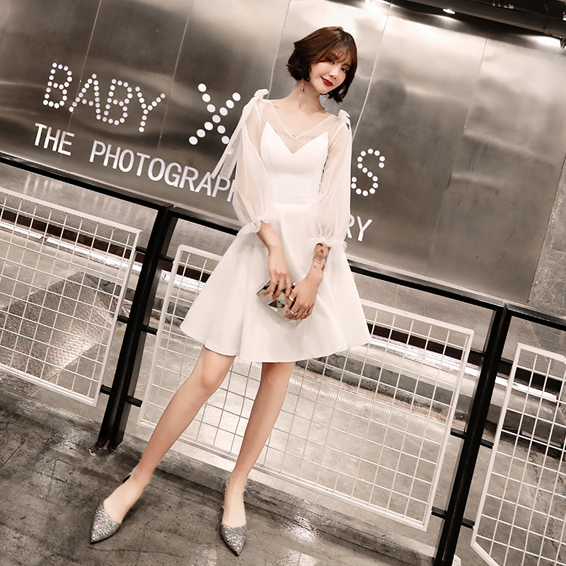 Vestido de noche corto blanco para mujer, novedad de primavera y verano 2025, vestido de fiesta para eventos sociales, vestido ajustado, vestido de noche pequeño image 4